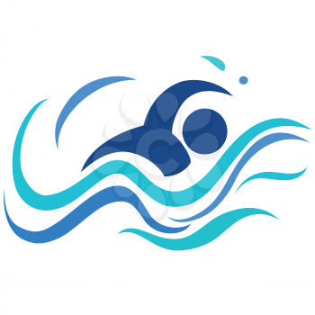 isolated swimming logo from white background