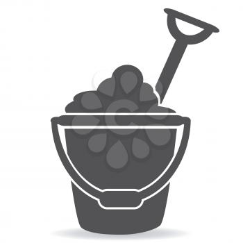 isolated simple beach bucket icon from white background