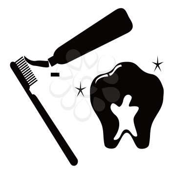 isolated clean tooth icon set on white background
