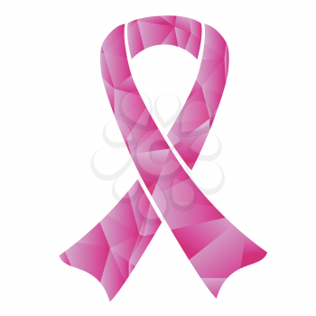 isolated pink Geometric cancer ribbon design on white background