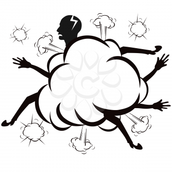 isolated the fighting cloud ,comic style ,vector on white background