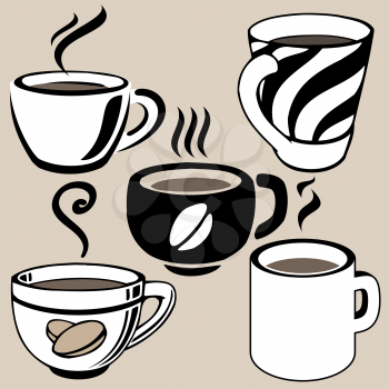 Royalty Free Clipart Image of a Coffee Cup Background