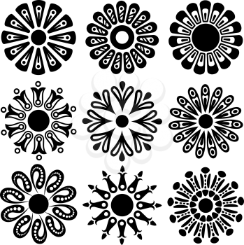 Royalty Free Clipart Image of Decorative Floral Elements