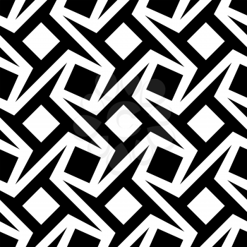Royalty Free Clipart Image of a Black and White Geometric Pattern