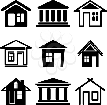 Royalty Free Clipart Image of a Set of Houses