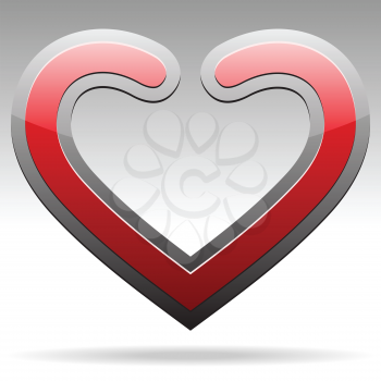 Royalty Free Clipart Image of a Heart on Grey