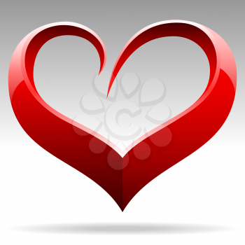 Royalty Free Clipart Image of a Heart on Grey