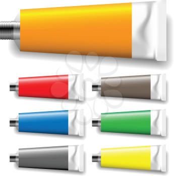 Royalty Free Clipart Image of Paint Tubes