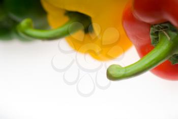 fresh colorfull bell peppers over white background