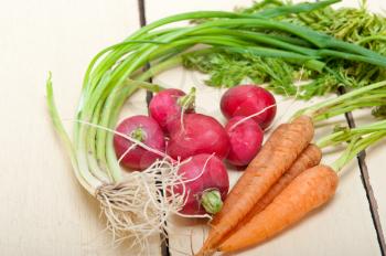 raw root vegetable on a rustic white wood table