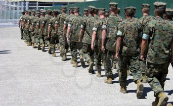 Royalty Free Photo of Marines Marching