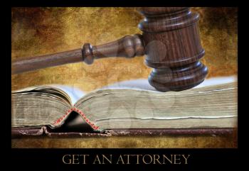 Royalty Free Photo of a Judge's Gavel and Book