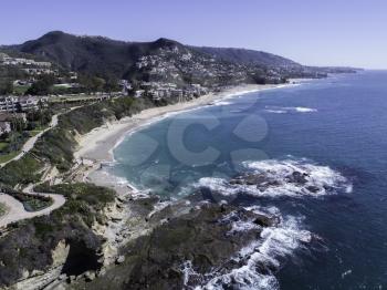 Royalty Free Photo of Treasure Island Park aerial, Laguna Beach, California, USA