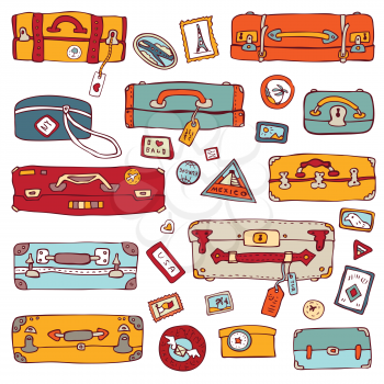 Royalty Free Clipart Image of Suitcases