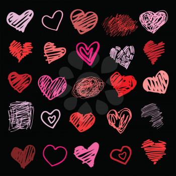 Heart. Set of design elements.  Vector illustration