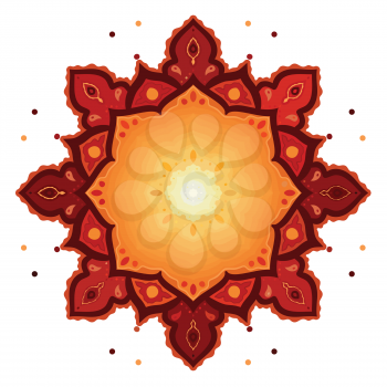 Mandala. Sun. Indian decorative pattern.
