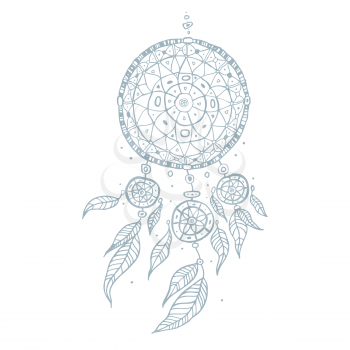 Dream Catcher Hand drawn detailed vector illustration.