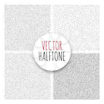 Halftone Background set. Dotwork Abstract Vector illustration Vintage style