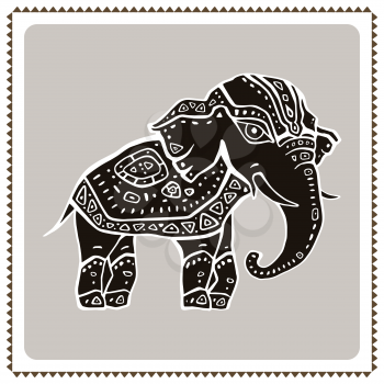 Elephant. Indian style Hand drawn detailed illustration.