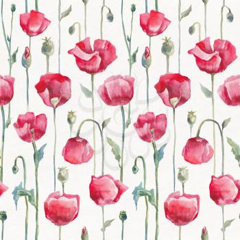 Hand Drawn Watercolor Floral pattern. Flower seamless background