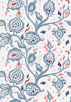 Paisley, Abstract Flower. Hand Drawn luxury old fashioned floral ornament, Victorian vector background. Can be used for wallpaper, website background, textile, phone case print