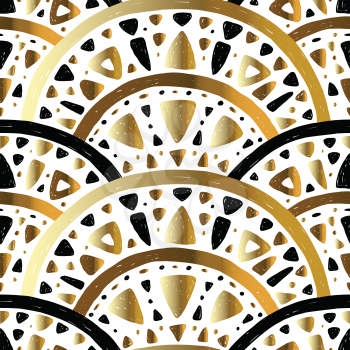 Vector Art Nouveau Seamless Pattern. Retro Geometric Stylish abstract background