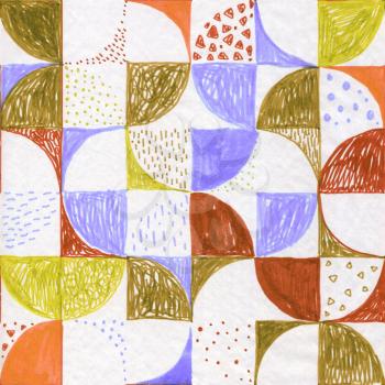 Geometric background. Abstract Hand Drawn Pattern. Marker illustration, modern style