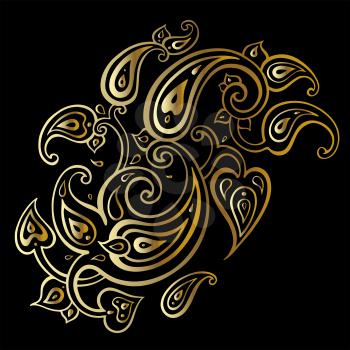 Paisley Ethnic ornament. Bohemian background. Hand Drawn pattern. Vector illustration