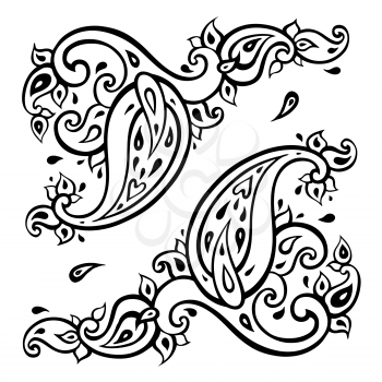 Paisley. Hand Drawn Boho ornament. Vector illustration