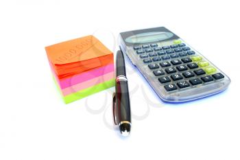 Royalty Free Photo of a Calculator and Notes