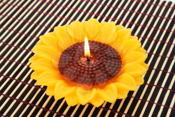 Royalty Free Photo of a Floral Candle