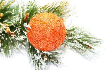 Royalty Free Photo of Christmas Ornaments in a Tree