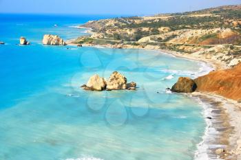 Royalty Free Photo of Petra tou Romiou in Paphos, Cyprus