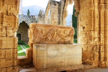 Royalty Free Photo of the Historic Bellapais Abbey in Kyrenia, Northern Cyprus