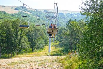 Royalty Free Photo of a Ropeway in Jermuk, Armania