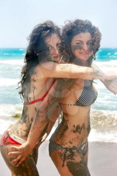Royalty Free Photo of Two Girls on the Beach