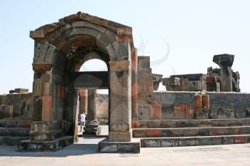 Royalty Free Photo of the Zvartnots Cathedral Ruins in Armenia