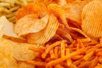Potato chips  closeup image.