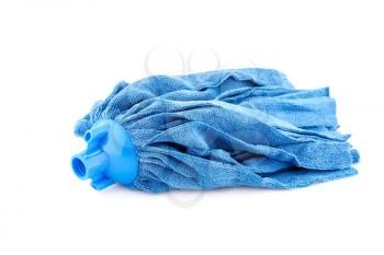 Blue mop isolated on white background.