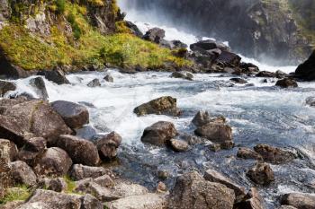 The part of Latefossen, one of the biggest waterfalls in Norway.