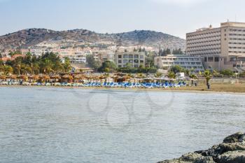 Tropical beach in Limassol, Cyprus.
