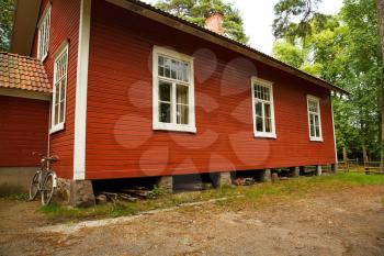 Traditional old house at Skansen, the first open-air museum and zoo, located on the island Djurgarden.