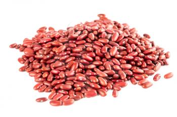 The heap of the red kidney beans isolated on a white background.