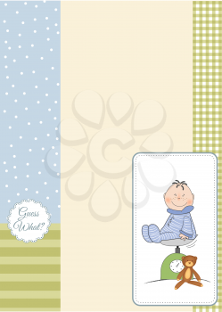 Royalty Free Clipart Image of a Little Boy on Scales