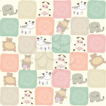 Royalty Free Clipart Image of a Background With Animals