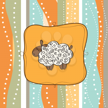 Royalty Free Clipart Image of a Sheep