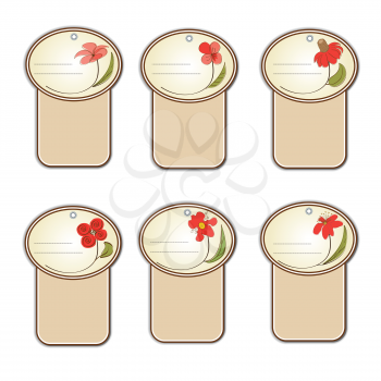 Royalty Free Clipart Image of Floral Labels
