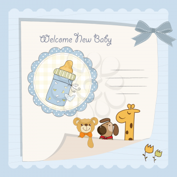 Royalty Free Clipart Image of a Baby Announcement Card