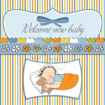 Royalty Free Clipart Image of a Welcome New Baby Card