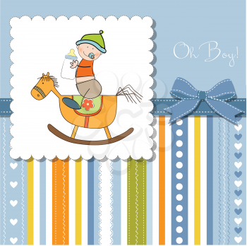 Royalty Free Clipart Image of a Baby Boy Announcement